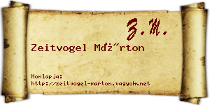 Zeitvogel Márton névjegykártya